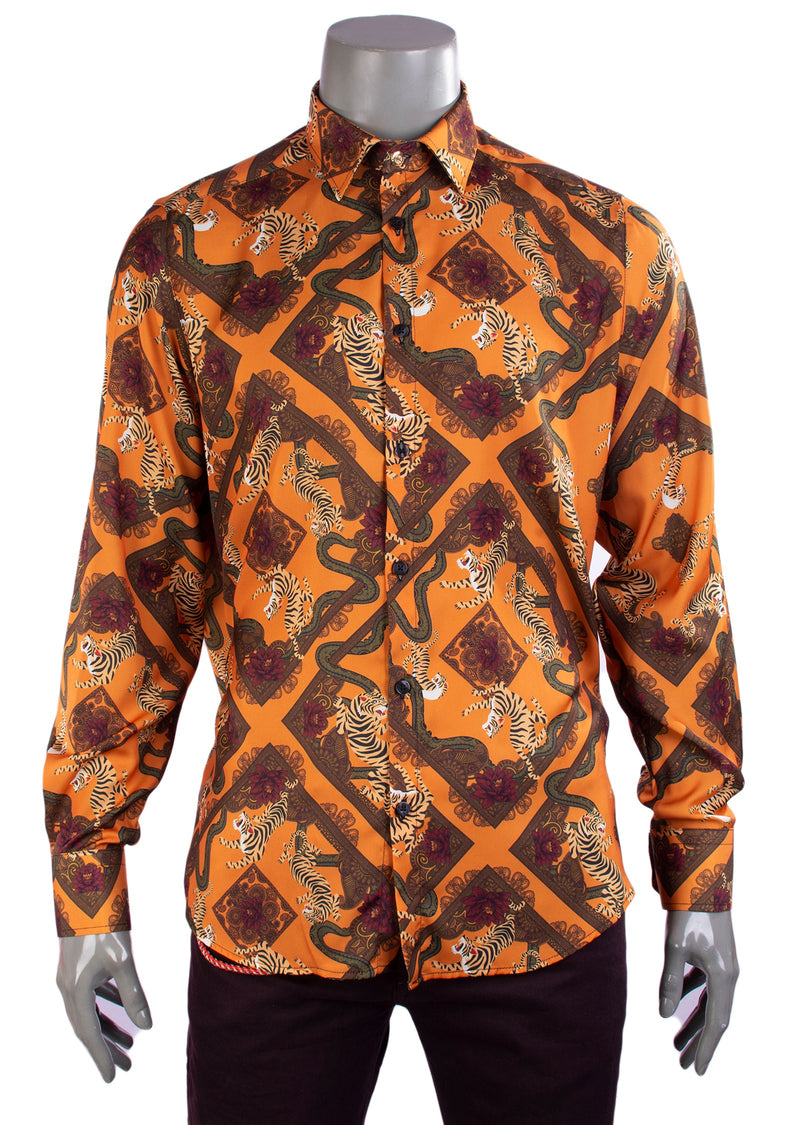 Tiger Print "All Over" Silky Shirt