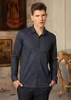 Navy Blue Honeycomb Knit Shirt