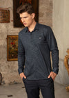 Navy Blue Honeycomb Knit Shirt
