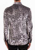 Gray Sheen Paisley Velvet Shirt