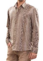 Beige Alligator Print Shirt