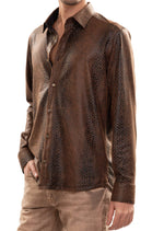 Brown Alligator Print Shirt