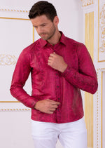 Fuchsia Pink Alligator Print Shirt