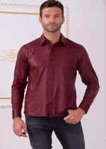 Burgundy Alligator Print Shirt