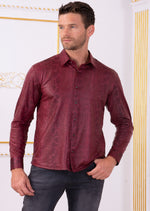 Burgundy Alligator Print Shirt