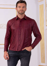 Burgundy Alligator Print Shirt