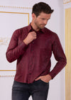 Burgundy Alligator Print Shirt