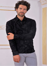 Black Chain Weaved Knit Shirt