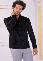 Black Chain Weaved Knit Shirt