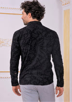 Black Chain Weaved Knit Shirt