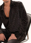 Black Cracked Velvet Shirt