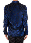 Royal Blue Cracked Velvet Shirt