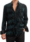 Green Wave Crush Velvet Shirt