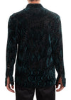 Green Wave Crush Velvet Shirt