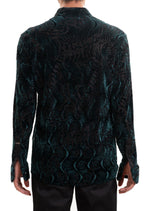 Green Wave Crush Velvet Shirt