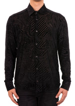 Black Paisley Velvet Shirt