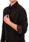 Black Paisley Velvet Shirt