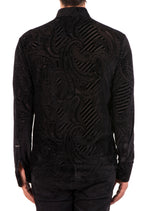 Black Paisley Velvet Shirt