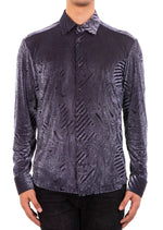 Gray Paisley Velvet Shirt