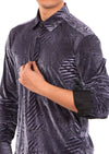 Gray Paisley Velvet Shirt
