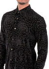 Black Reptilian Burnout Velvet Shirt