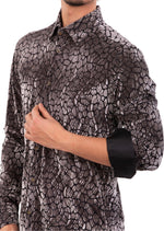 Brown Reptilian Burnout Velvet Shirt