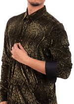 Green Reptilian Burnout Velvet Shirt