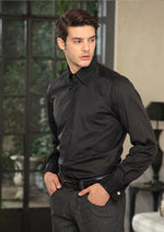 Black Panel Rhinestone Shirt