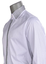 White Panel Rhinestone Shirt