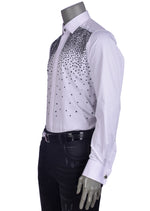 White Black "Tear Drop" Rhinestone Shirt