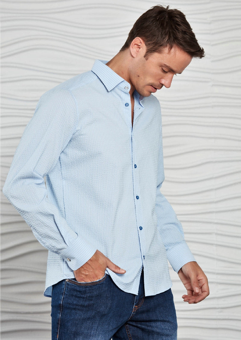 Blue Jacquard Comfort Luxe Shirt