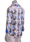 Blue Snake Print Cotton Shirt