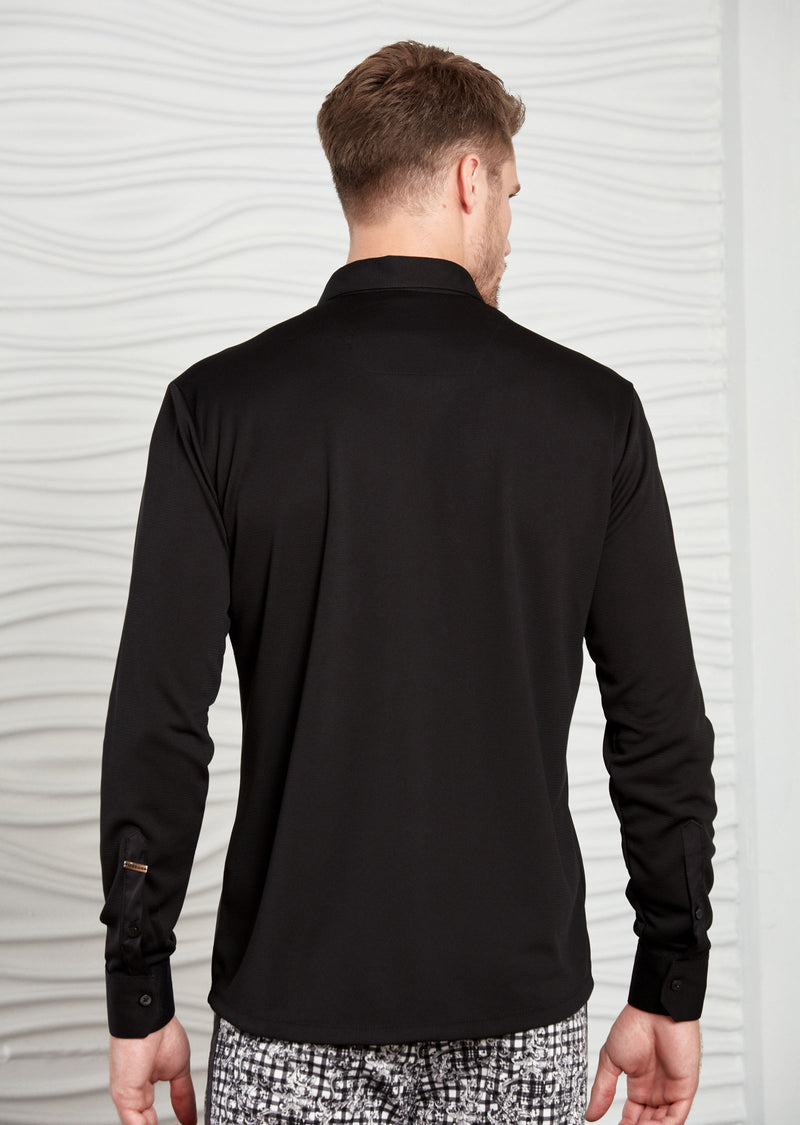 Black Comfort Luxe Detailed Shirt