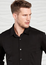 Black Comfort Luxe Detailed Shirt