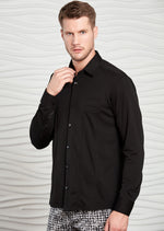 Black Comfort Luxe Detailed Shirt