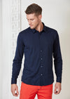 Navy Comfort Luxe Detailed Shirt