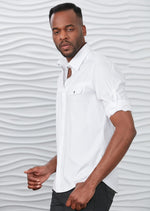 White "Upwest" Half Placket Zipper Shirt