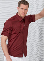 Burgundy "Upwest" Half Placket Zipper Shirt