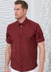 Burgundy "Upwest" Half Placket Zipper Shirt