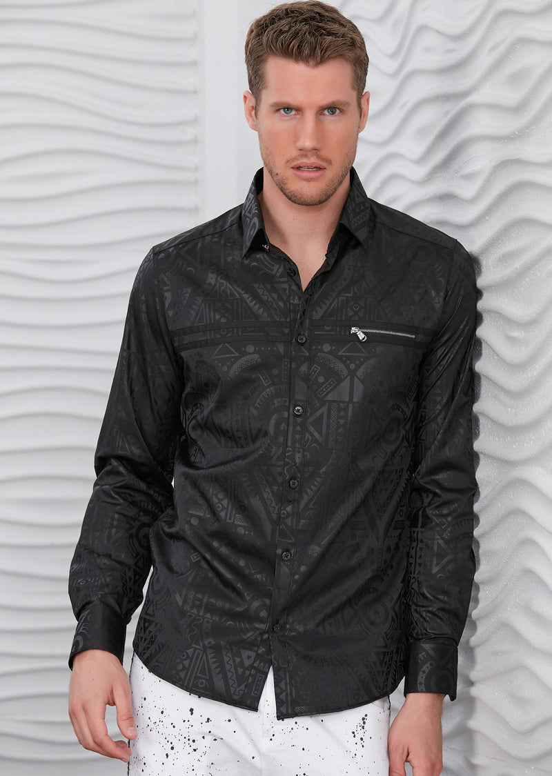 aztec dress shirt Roper Gray Men's Horizontal Aztec Western Shirt