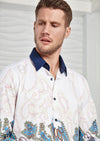 White Paisley Silky Shirt