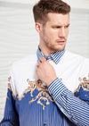 Blue Stripe Baroque Silky Shirt