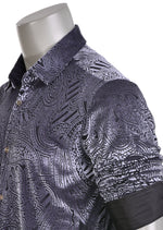 Gray Paisley Velvet Shirt