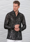 Black Silver Raindrop Print Shirt