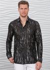 Black Silver Raindrop Print Shirt