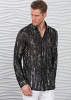 Black Silver Raindrop Print Shirt