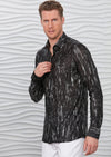 Black Silver Raindrop Print Shirt