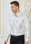 White Silver Chain Print Shirt