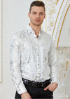 White Silver Chain Print Shirt