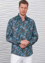 Green Pyschedelic Pattern Silky Shirt